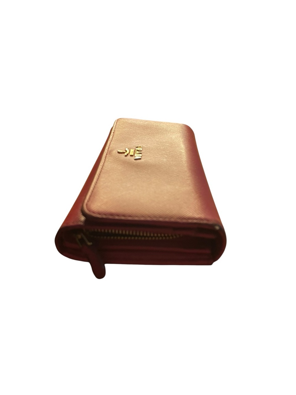 PRADA Red Saffiano Leather Long Flap Continental Wallet Gold Hardware - Picture 3 of 12